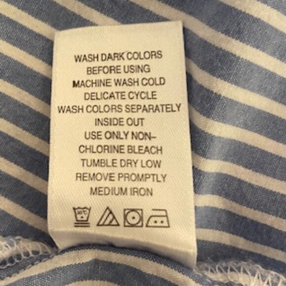 NWOT Women Within Blue & White Striped Long Sleeve Button-Down Shirt 5X - Picture 6 of 10